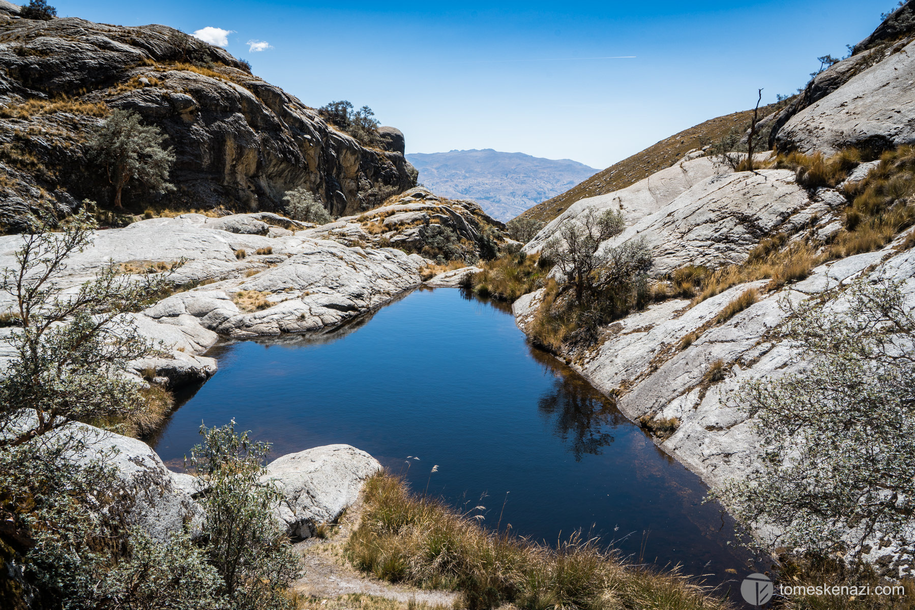 Small lake connected to the Churlup laguna, Huaraz, Peru